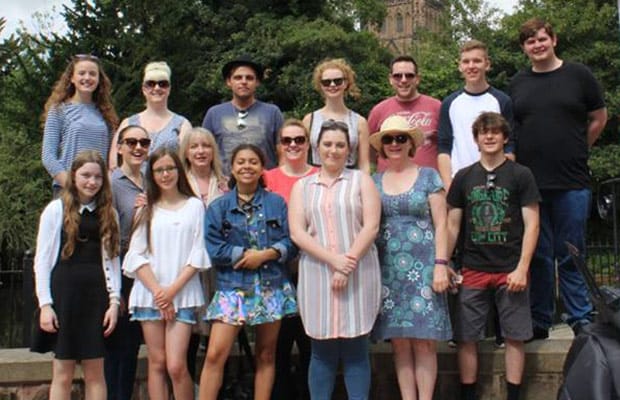 Members of The Hired Man cast at Speakers' Corner