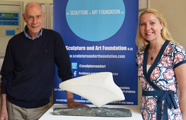 Artist Viv Astling and Kathryn Walker from the Sculpture and Art Foundation CIC