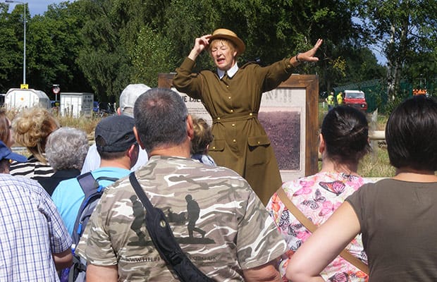 Crowds enjoying a tour of the Staffordshire Regiment Museum trenches