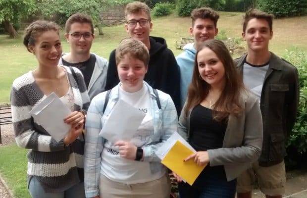 Students from Lichfield Cathedral School with their A-Level results