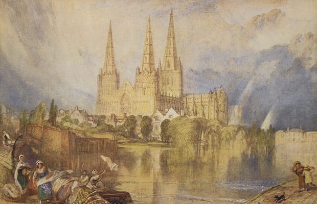 The Turner watercolour of Lichfield Cathedral