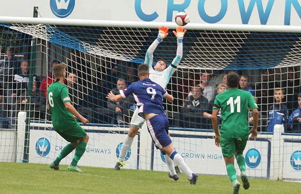 Mitch Piggon is denied. Pic: Dave Birt