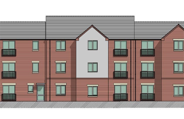 An artist's impression of what the new apartments would look like