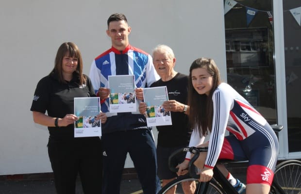 Sarah Sleight, Sports Development Officer at Lichfield District Council, James Austin, Haydn Harries and Sophie Capewell