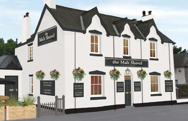 An artist's impression of The Malt Shovel's new look