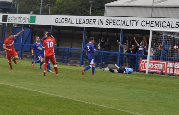 Jack Langston scores for Chasetown. Pic: Pamela Mullins