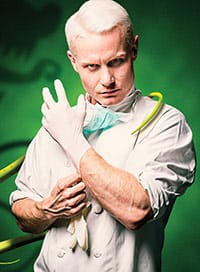 Rhydian as dentist Orin Scrivello in Little Shop of Horrors