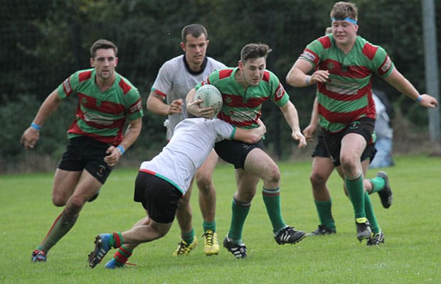 Brett Taylor is tackled. Pic: Joanne Gough
