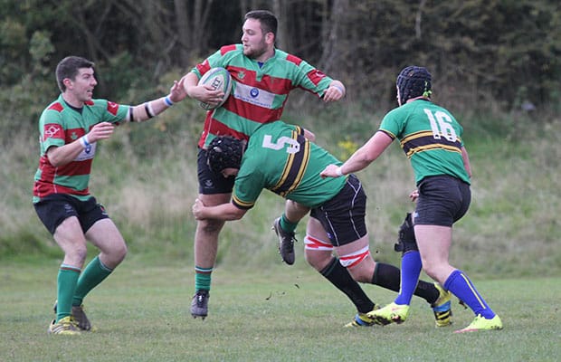 Luke Rookyard is tackled. Pic: Joanne Gough