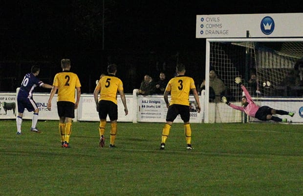 Nathan Rooney scores from the penalty spot. Pic: Dave Birt