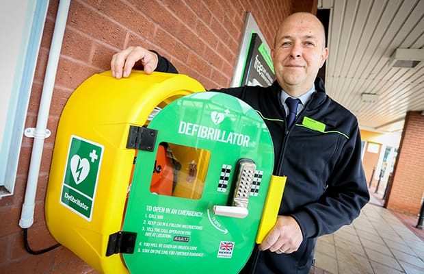 The new defibrillator at the Boley Park supermarket