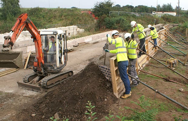 Volunteers working on the Lichfield Canal restoration project