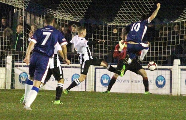 Chasetown go ahead through James Dance. Pic: Dave Birt