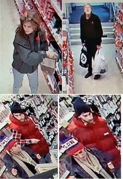 Images of the four people captured on CCTV in Boots