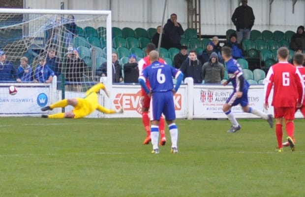 Mitchell Piggon's penalty finds the net. Pic: Pamela Mullins