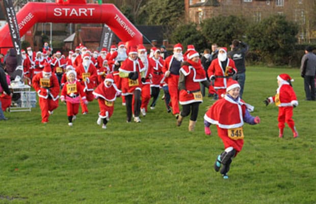 The Santa Run in Lichfield