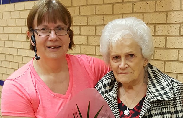 Sue Robinson with Kate Price