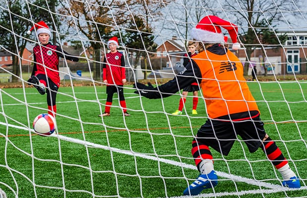 Players trying out the new 3G pitch at Burntwood Leisure Centre