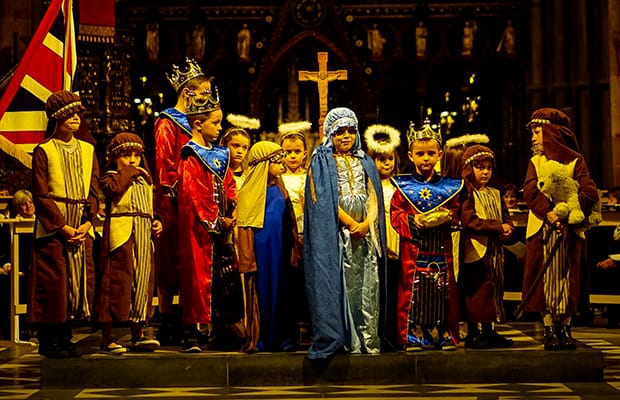 The cast of the nativity at Lichfield Cathedral