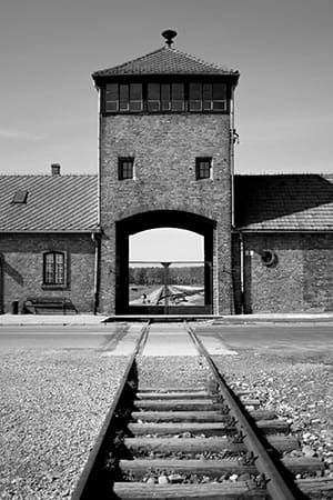 The Death Gate, leading into the Auschwitz camp