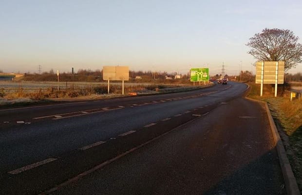 The stretch of the A5 where the police officer was injured
