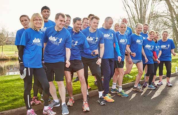 Runners prepare to get on their marks for the first Cathedral to Castle Run