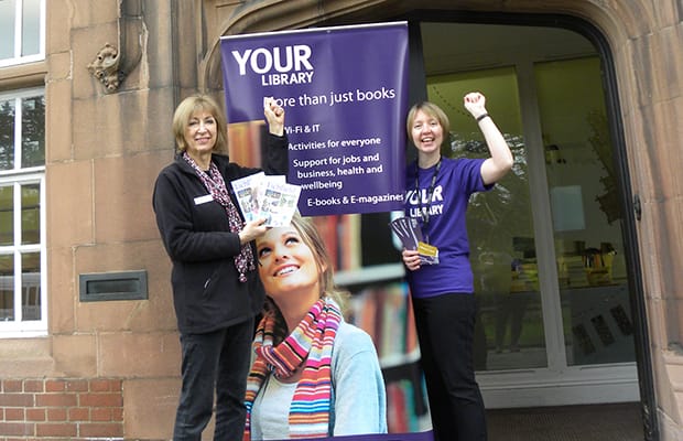 Christine Francis from Visit Lichfield with Liz Leyshon from Lichfield Library