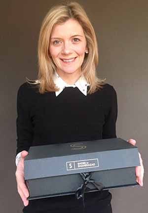 Jane Danson with shoes made by Shaherazad Umbreen