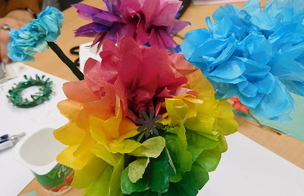 Tissue paper flowers