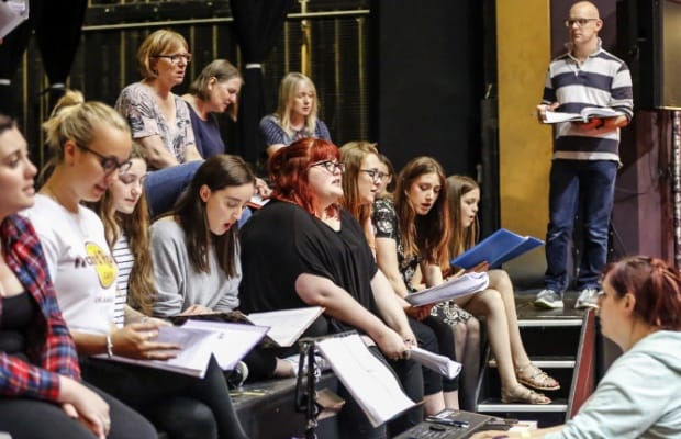 The Garrick choir in rehearsals