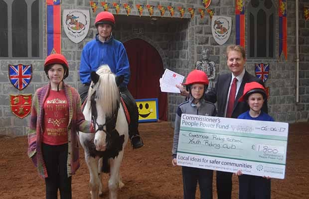 Matthew Ellis with students from Chasetown Community School