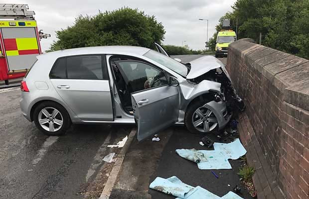 The crashed car. Pic: West Midlands Ambulance Service