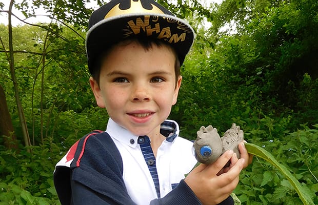 Keaton with his creation
