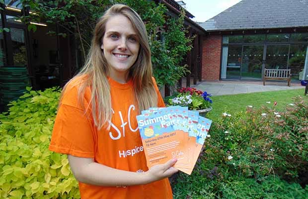 Zoe Westwood from St Giles Hospice getting ready for the summer fair