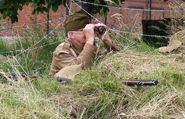 The Home Guard keeping watch at the Staffordshire Regiment Museum