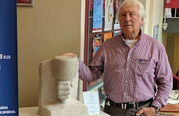 Bob Tweddle with his artwork at the Garrick