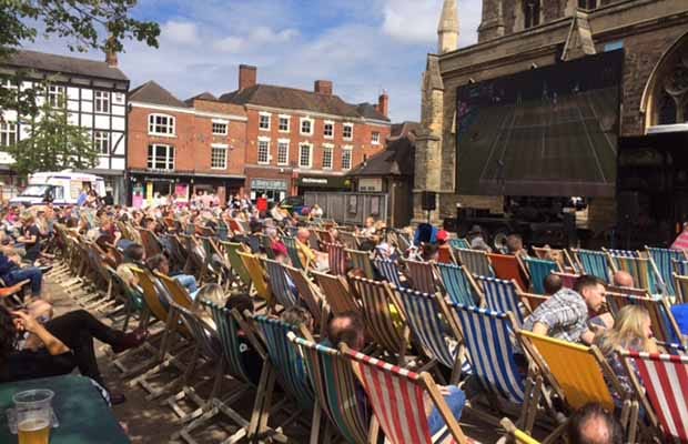The big screen in Lichfield city centre
