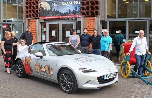 The new Aladdin car outside the Lichfield Garrick