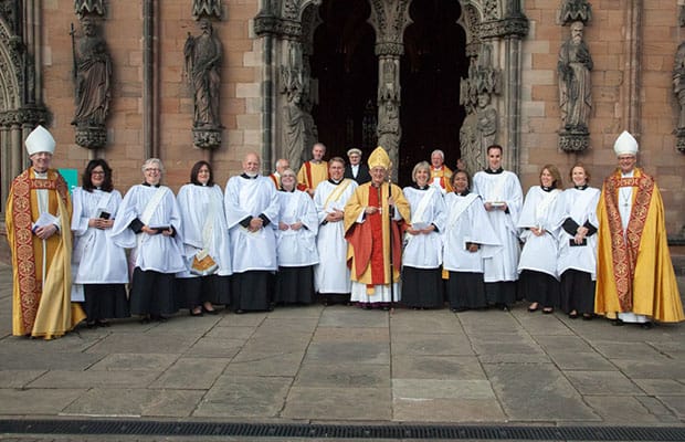 New curates outside Lichfield Cathedral