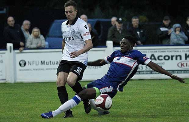 Pierce Kiembi tackles Alex Melbourne. Pic: Dave Birt