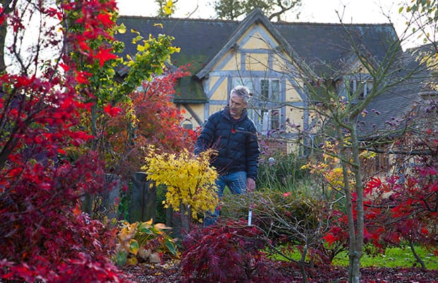 Ray Blundell in his garden