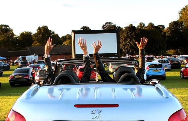 The drive-in movie event at Beacon Park