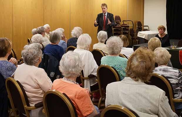 Matthew Ellis talking to members of the Lichfield Afternoon WI
