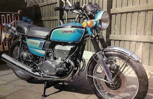 The vintage Suzuki motorbike