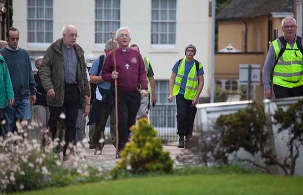 The Bishop of Lichfield taking part in the walk