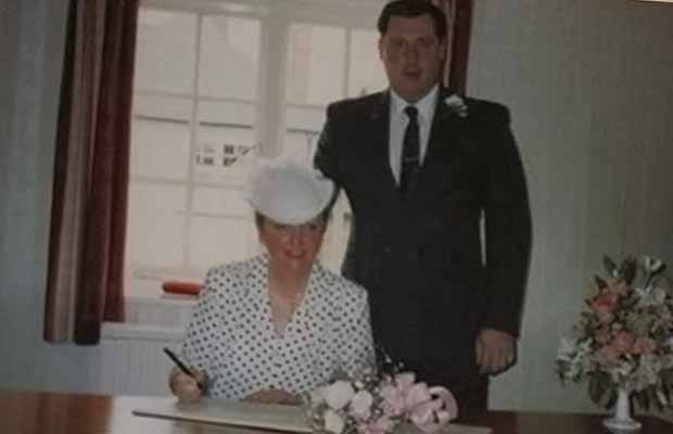 Dianne and Adrian on their wedding day
