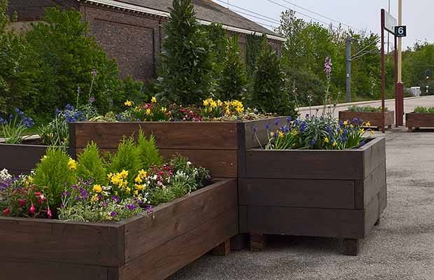 The new planters at Lichfield City station