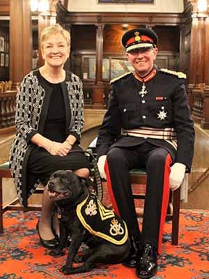 Sgt Watchman V with the Lord Lieutenant of Staffordshire, Ian Dudson CBE and his wife Jane Dudson