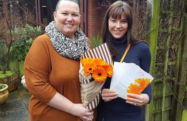 Katie O'Sullivan and Elinor Eustace, members of the St Giles Hospice fundraising team, preparing for the Celebrate Lives Lived garden initiative