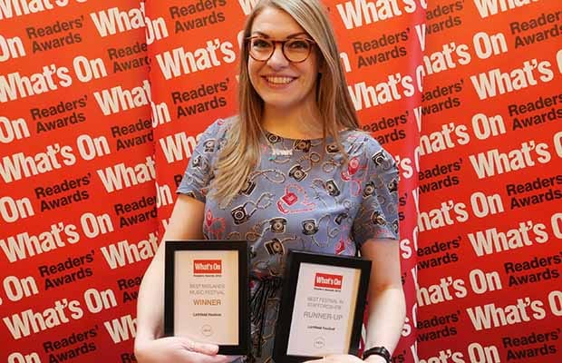 Francesca Richards with the Lichfield Festival's awards